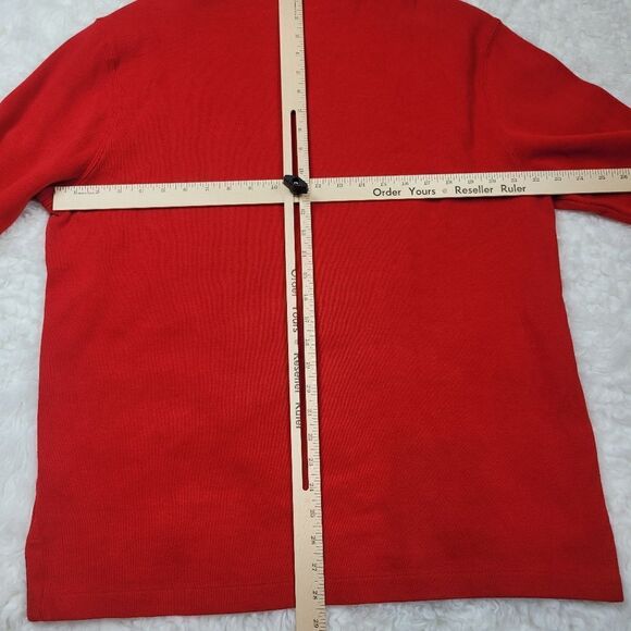 Polo Ralph Lauren Sweater Men's Size L Red Pullover Sweatshirt Quarter Zip Pony - Picture 6 of 11